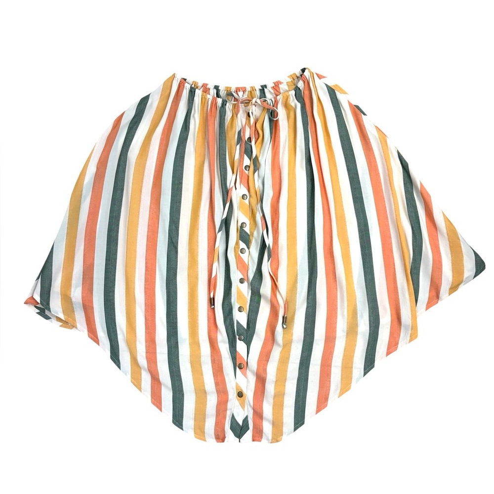 NWT Anthropologie button up striped cape or poncho shirt women’s size Small